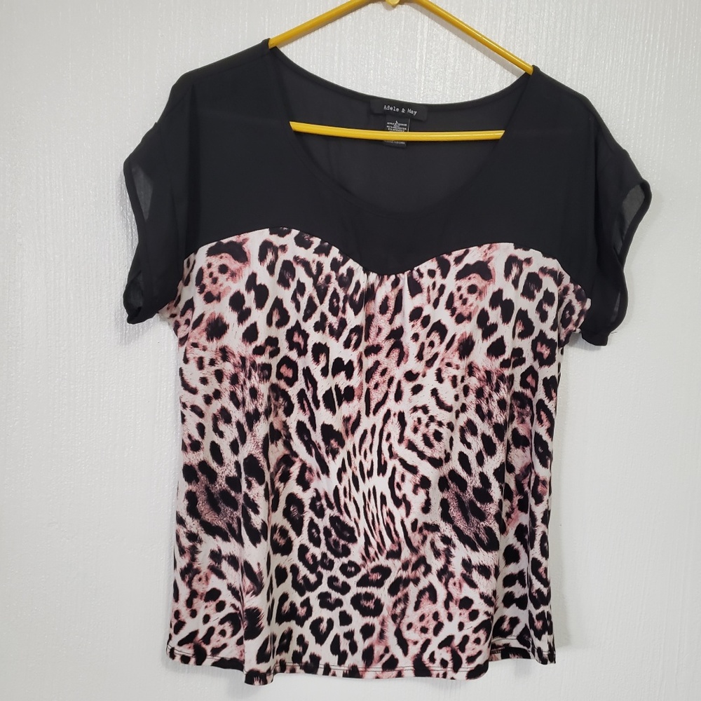 Adele & May | Pink leopard blouse
